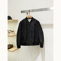 Blouson bomber coupe-vent pour homme, veste de pilote décontractée, col côtelé léger, veste légère avec doublure à carreaux