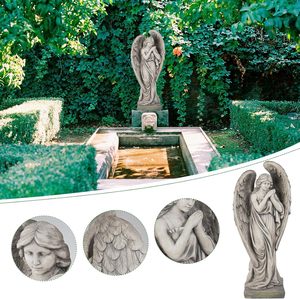 Statue d'ange gardien en résine artistique <span class=keywords><strong>de</strong></span> style nordique avec base stable, personnalisable pour la décoration extérieure <span class=keywords><strong>de</strong></span> jardin, patio et cour. - Product Image 6