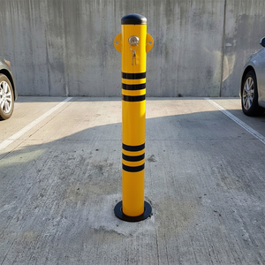 Lockable 70 cm Parking <b>Post</b> Removable <b>Anchored</b> Barrier for Car Parking Lot - Product Image 3