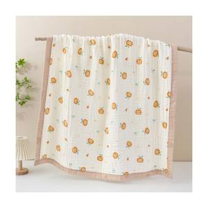 Diseñador personalizado <span class=keywords><strong>cuna</strong></span> 6 capas acogedor Floral Swaddle muselina cuerpo envoltura bebé manta recién nacido 100% algodón Swaddle Wrap <span class=keywords><strong>para</strong></span> bebé - Product Image 3