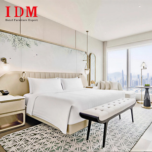 Bộ nội thất phòng ngủ giường ngủ cỡ <span class=keywords><strong>King</strong></span> <span class=keywords><strong>size</strong></span> bằng gỗ nguyên khối cao cấp IDM dành cho khách sạn & căn hộ 4-5 sao - Product Image 4