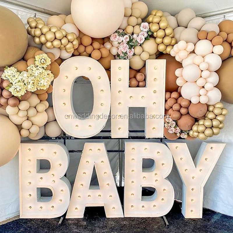 3 Voeten Hoogte Baby Shower Party Decoratieve Verlicht Led Alfabet Letters Oh Baby Marquee Letters