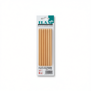 Bastoncini di legno ILAN 6x6x300mm a sezione quadrata, 8 pezzi per progetti artigianali e fai da te - Product Image 2