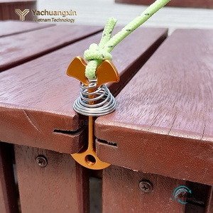 <b>Red</b> Aluminum Spring Ground Nail for Outdoor Camping <b>Tent</b> Windproof Rope Fixing - Product Image 2