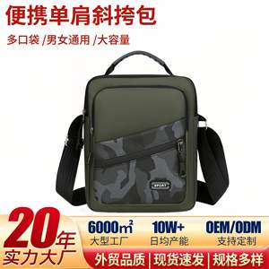 Sac bandoulière en tissu Oxford pour homme X2344, petit sac messager durable pour les voyages d'affaires, vert armée, gris, bleu, noir - Product Image 3