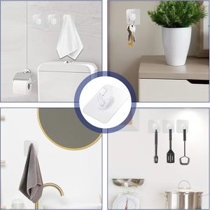 Modern Heavy-Duty Transparent Wall Mounted Coat <b>Hooks</b> Self-Adhesive Strong <b>Plastic</b> Coat Hanger <b>Hook</b> Bathroom Kitchen Living Room - Product Image 5