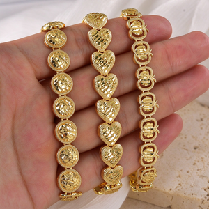 Zeadear Juego de Pulseras de Cadena de Aleación de Cobre Chapadas en Oro de 18K con Circonitas en Forma de Corazón de Fruta para Mujer, para Aniversario - Product Image 1