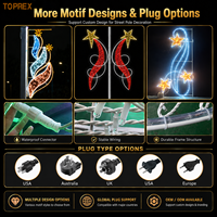 Luces Decorativas LED TOPREX IP65 con Motivos Navideños, Decoración Profesional 2D y 3D para Postes de Calle, para Decoración Urbana Comercial Navideña