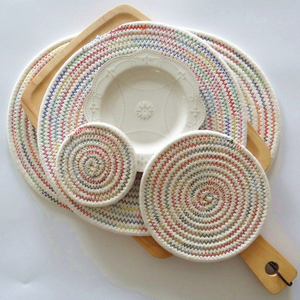Manteles Individuales Antideslizantes Lavables de Algodón y Poliéster Trenzado Ovalados y Redondos para Mesas de Comedor, Venta al por Mayor para Oficina y Hogar - Product Image 5