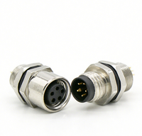 Conector de Cable de Alimentación para Panel Impermeable IP67 de 4 Pines Binrong, Terminal USB/DIN/Crimp, Enchufe de Aviación, Número de Modelo GX12-4KP, Metal de Latón