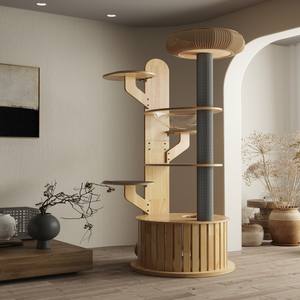 कस्टम डिजाइन रबर लकड़ी सिसल स्क्रैचिंग ढेर इनडोर बिल्लियों के लिए बिल्ली चढ़ाई फ्रेम - Product Image 3