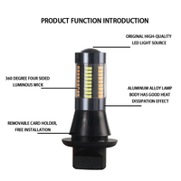 Kit d'ampoules LED Liwiny blanc/ambre pour voiture 1156 P21W BA15S 66SMD, clignotants sans erreur Canbus avec résistance DRL