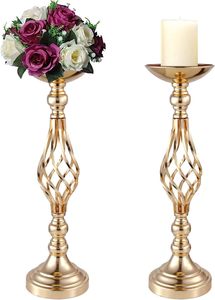 VINCIGANT Set di 6 Vasi <span class=keywords><strong>Moderni</strong></span> in Metallo Dorato e Argentato di Alta Qualità per Centrotavola Matrimoniali e Portacandele Profumate 50cm - Product Image 5