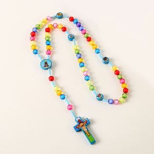 Rosario Católico para Niños, Collar Religioso Cristiano de Jesús, Joyería Sagrada para Oración, Rosario Anudado, Suministros - Product Image 3