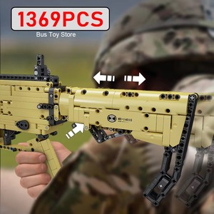 Mould <span class=keywords><strong>King</strong></span> 14015 Fusil militaire Scar, modèle d'arme à feu en briques, jouets de construction DIY, ensemble de blocs de construction pour enfants - Product Image 4
