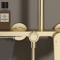 Système de douche thermostatique mural en laiton chromé pour hôtel, avec douchette à main, barre coulissante et haute pression, pour salle de bain complète