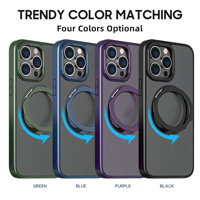 Pour iPhone 14 Pro Max 360 Rotation Invisible Support Magnétique Téléphone étui pour 15Plus 13 12 16 Pare-chocs Antichoc Support En Métal Couverture