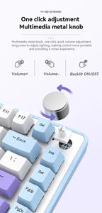Wired Gaming E-Sports Co-Branded Gasket-Mount Tri-Mode Waterproof Mechanical <b>Keyboard</b> <b>with</b> High-Aesthetic RGB Knob - Product Image 3