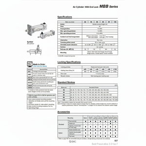 กระบอกลมนิวเมติก SMC MDBBB80-160-HN ชิ้นส่วนนิวเมติก - Product Image 1