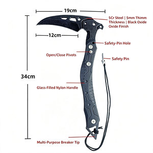 EDC Folding Sickle <b>Camping</b> <b>Multi</b> functional Thickened Outdoor Adventure <b>Multi</b> purpose Mountain Cutting and Tree Cutting <b>Tools</b> Wh - Product Image 3