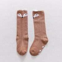 Chaussettes d'école pour enfants à thème dessin animé, en coton tricoté, avec logo personnalisé, motif visage d'animal mignon, jetables