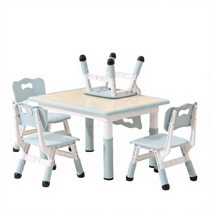 Ensemble de table et chaises pour enfants SINKIPA, en plastique coloré, meubles pour enfants, meubles préscolaires, table et chaise pour enfants, faciles à nettoyer - Product Image 3