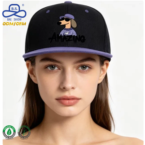 Premium Two Tone <strong>Snapback</strong> Baseball Cap Designer Contrast Color Flat Brim Custom Artwork Embroidery Blank <strong>Snapback</strong> - Product Image 3