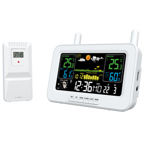 USB Powered trong nhà/ngoài trời không Dây nhiệt độ độ ẩm Meter lịch Màn hình Dự báo thời tiết trạm Đồng hồ thông minh bảng đồng hồ - Product Image 6