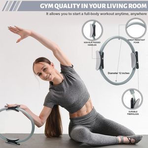 Set de 18 Piezas para Pilates para Mujer: Anillo de Pilates, Colchoneta de Yoga Antideslizante, Equipo de Gimnasio con Banda de Resistencia, Bolsa para el Core y Accesorios Portátiles - Product Image 4