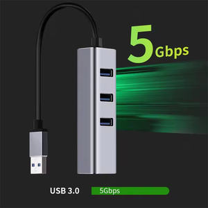 3 Ports USB3.0 HUB Station d'accueil USB vers Rj45 Gigabit Ethernet Adaptateur pour Windows <span class=keywords><strong>MacOS</strong></span> Ordinateur portable PC <span class=keywords><strong>4</strong></span>-en-1 USB 3.0 Type C HUB - Product Image 5