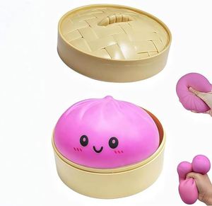 Boîte mystère de jouets anti-stress souple et compressible en pâte scintillante en forme de dumpling, avec panier vapeur - Entrepôt USA - Product Image 2