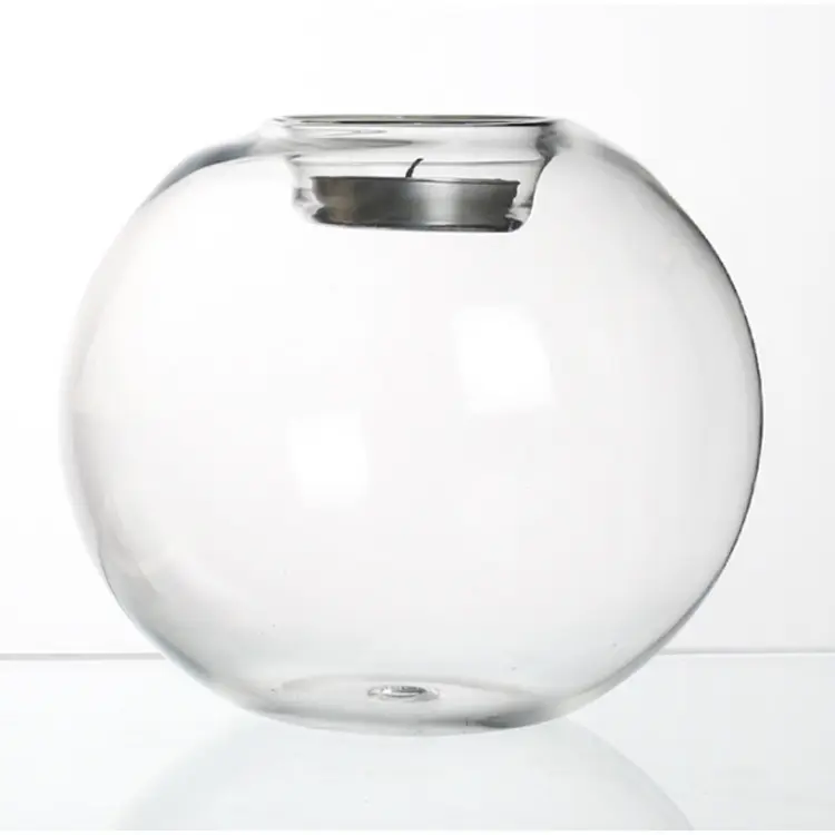 Suporte de Vela Handblown Borosilicato Rodada Bola De Vidro decorativo