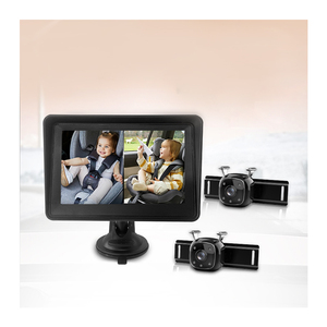 Monitor para Bebés - Visión Nocturna HD de 5 Pulgadas para 2 Niños, Monitor con Dos Cámaras, Sistema de Seguridad y Observación, YB-502CA, Pantalla Dual de 5 Pulgadas - Product Image 1