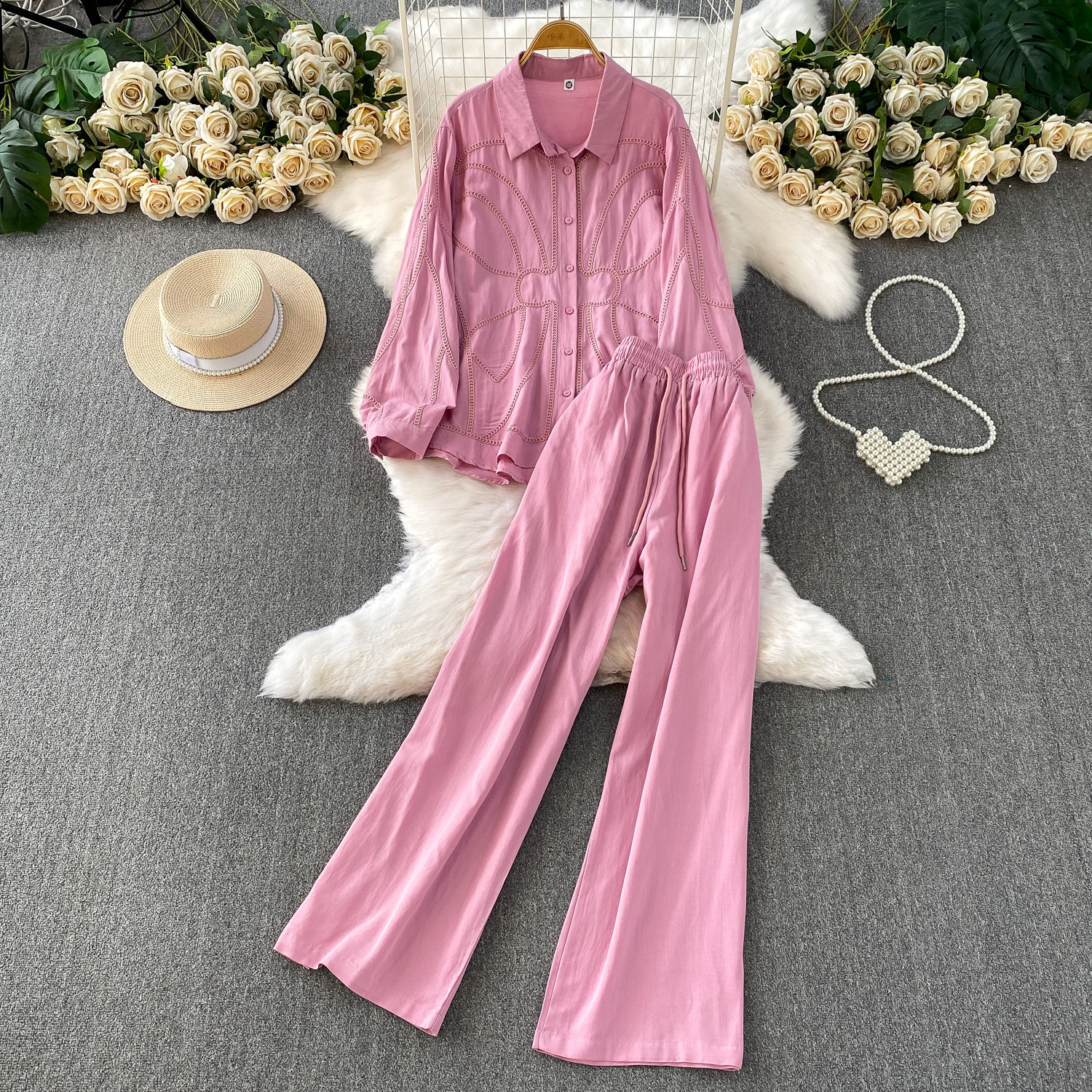 Ensemble deux pièces rose