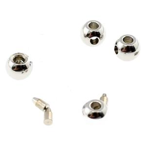 Perles de positionnement en acier inoxydable, petites et rondes, accessoires de bijoux DIY pour la fabrication de colliers, finition lisse - Product Image 5