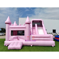 Château gonflable commercial en PVC rose, château gonflable pour filles, château rebondissant pour enfants, fête d'anniversaire