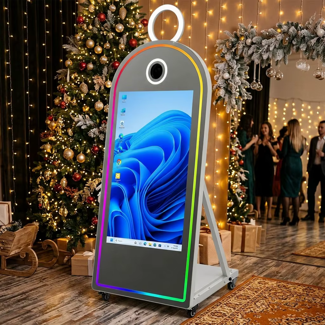 Party Wedding Events Selfie Magic Mirror Photo Booth Machine Touch Screen Photo Mirror Booth Compatible With Camera Photobooth