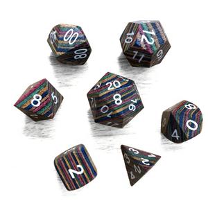 Custom Dungeon and Dragon Zebra Wood Dice Set dadi poliedrici DND Games Logo personalizzato colore personalizzato 14-20mm - Product Image 3