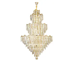 2024 New Luxury Modern Crystal Chandelier for Villa Duplex Building Hall Lamps for Living Room