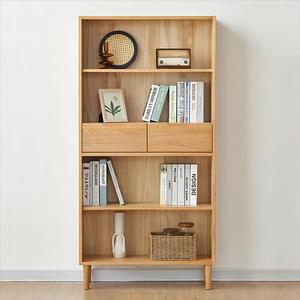 Bureau en chêne noyer bureau tournant étagère d'angle étagère enfant solide rotation bibliothèque en bois moderne - Product Image 5