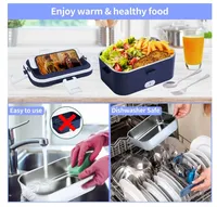 Kotak makan siang listrik 12V 110V, pemanas penghangat makanan portabel untuk mobil/truk/rumah, kotak pemanas sendiri 220V, kotak makan siang penghangat makanan