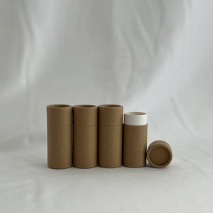 Envase cosmético biodegradable de cristal Kraft degradable redondo personalizado cilindro tubo embalaje desodorante palo contenedor - Product Image 2