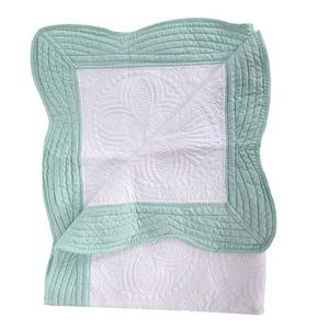 Personalized Lightweight Cotton Stainless Steel Embossed Scalloped Quilted Heirloom Baby Toddler <b>Blanket</b> Newborn Sleeping Quilt - Product Image 4