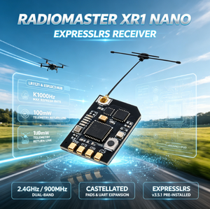 Récepteur RadioMaster XR1 Nano ELRS Multi-fréquence Semtech LR1121 2.4GHz 900MHz Double Bande 100mW ExpressLRS K1000Hz RX <span class=keywords><strong>pour</strong></span> <span class=keywords><strong>Drone</strong></span> <span class=keywords><strong>FPV</strong></span> - Product Image 1