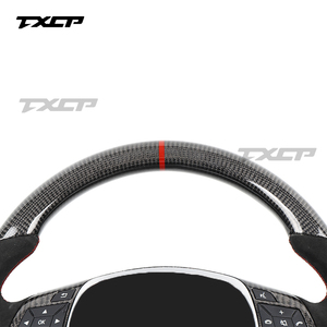Volant en fibre de carbone compatible avec <span class=keywords><strong>Mercedes</strong></span>-Benz W204 Classe C C350 C300 C280 C63 E63 G63 S63 G65 GT63 GTS GLA GLB GLC W222 W220 - Product Image 5