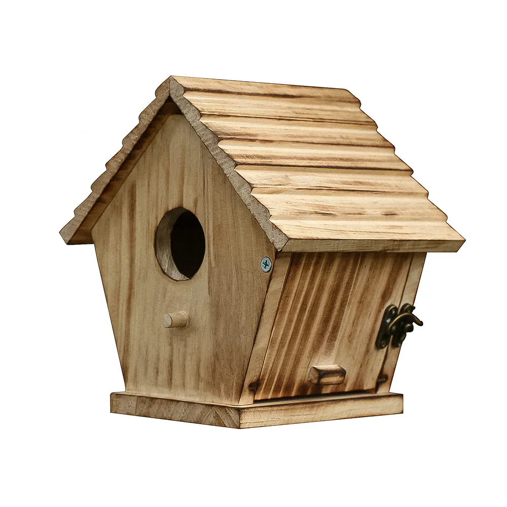 Caja de nido para exteriores, percha de pájaros salvajes de madera, Pinzón, cardinales, casa de pájaros