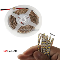 Bande LED numérique adressable ultra-fine de 2,7 mm, pixels SMD RGBIC, DC 5V 12V, couleur magique, 160 LED/m, WS2811 WS2812B, IP20