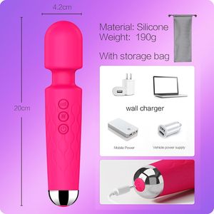 Vibrador tipo varita, juguete sexual para adultos, estimulación del clítoris/punto G, 8 velocidades/20 patrones, totalmente impermeable, 1 pila D, 6 onzas (rosa) - Product Image 5