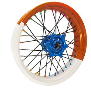 Juego de Ruedas Supermoto Bicolor Blanco y Naranja para Motocicleta, Juego de Ruedas <span class=keywords><strong>Supermotard</strong></span> para <span class=keywords><strong>KTM</strong></span> EXC SXF <span class=keywords><strong>SX</strong></span> - Product Image 5