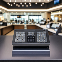 Venta caliente KB66 POS programable USB Teclado mecánico Cherry MX teclado con lector de tarjetas de 3 pistas para sistemas POS